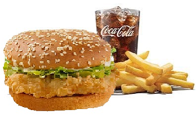 Crispy chickenburger menu ( friet+drankje)